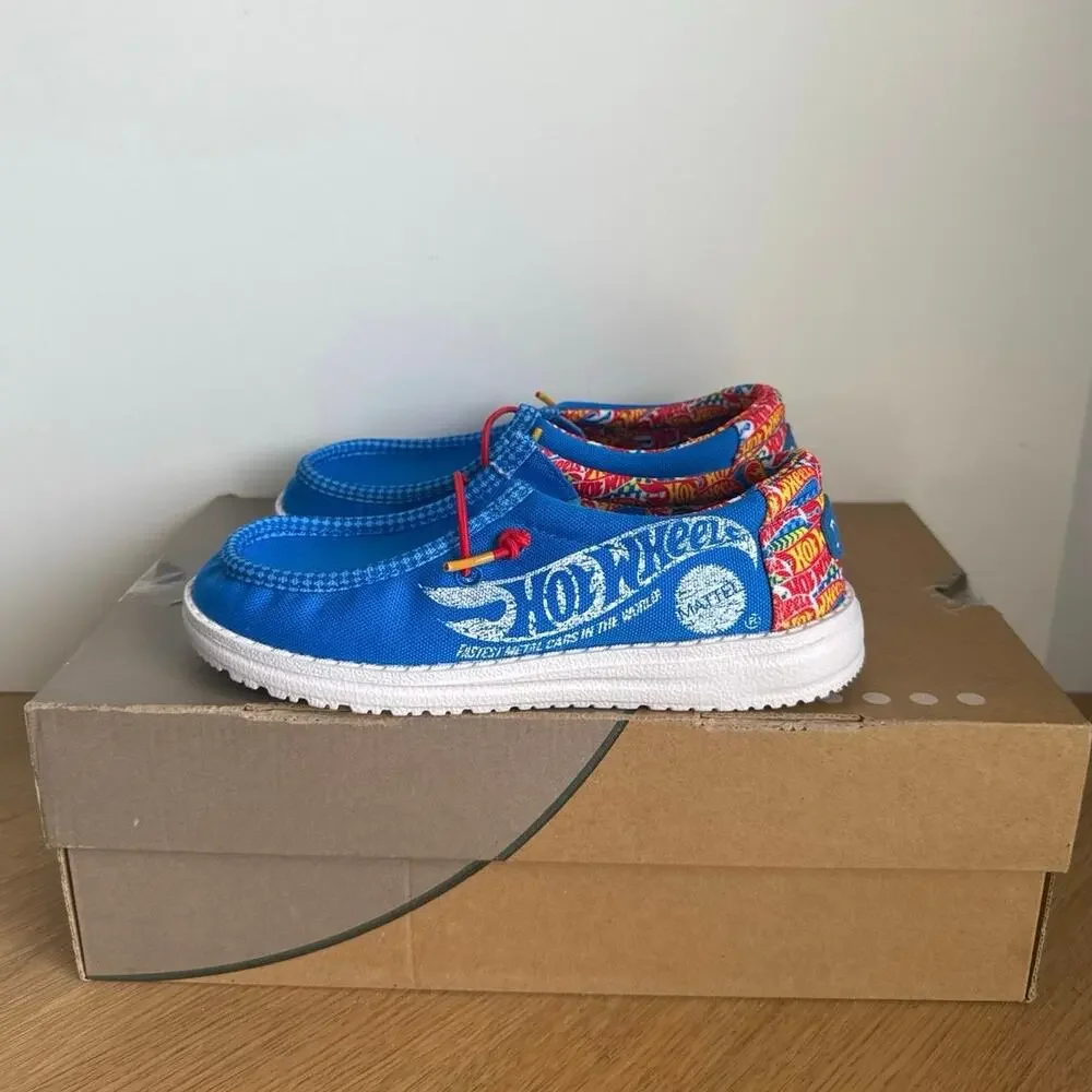 Hey Dude Wally Funk Hot Wheels Kids Sneakers - SZ 2 Y